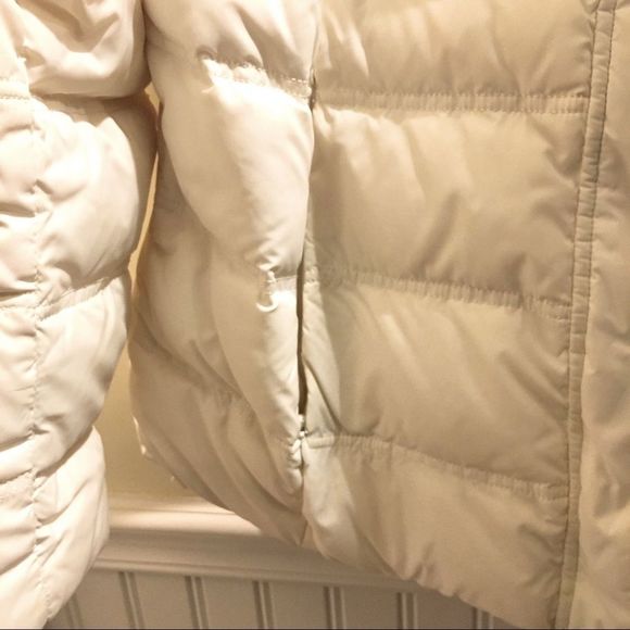 LANDS END Ivory Winter White Quilted Puffer Cold Weather Jacket Size LRG - Picture 6 of 9